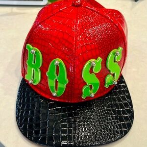 Boss Faux Leather Hat